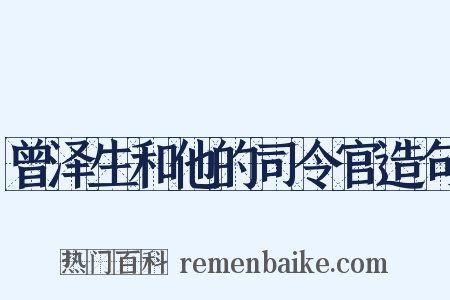 曾泽生和他的司令官造句是什么意思的图片